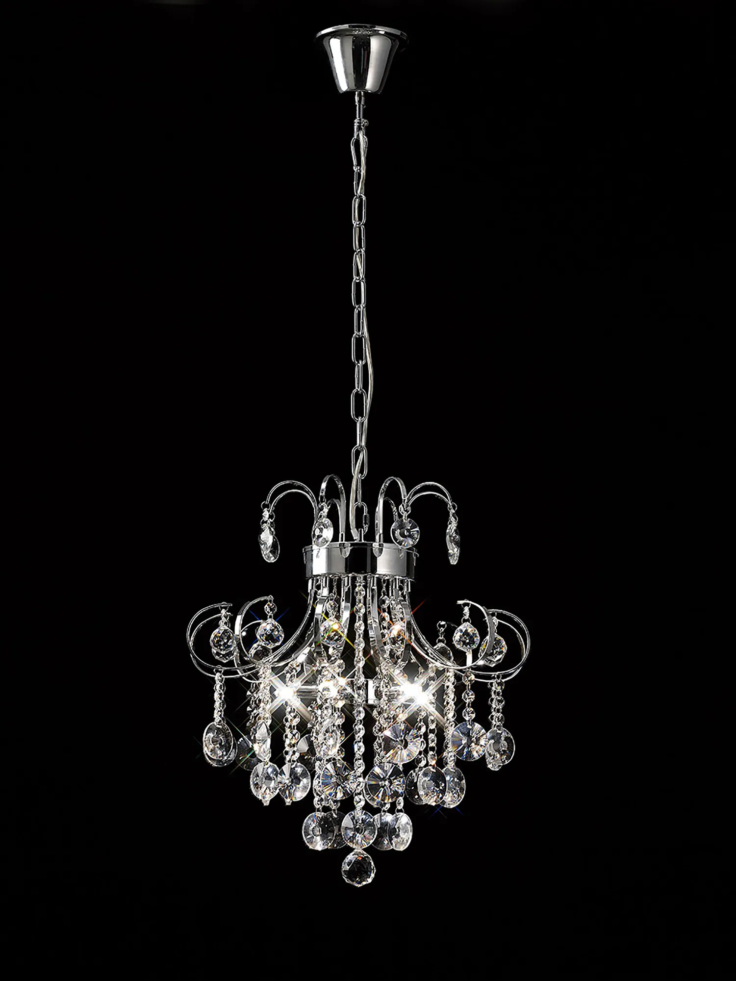 IL31054  Rosina Crystal Chandelier 5 Light Polished Chrome